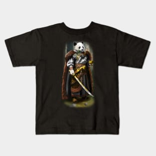 Exclusive Hand Drawn Samurai Panda | Samurai Collection Item-22 (Panda) | by Rendigart Studio Kids T-Shirt